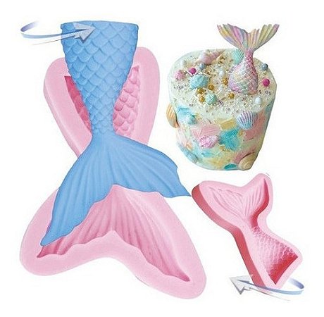 Molde De Silicone: Cauda de Sereia - 9,5 x 6,3 cm