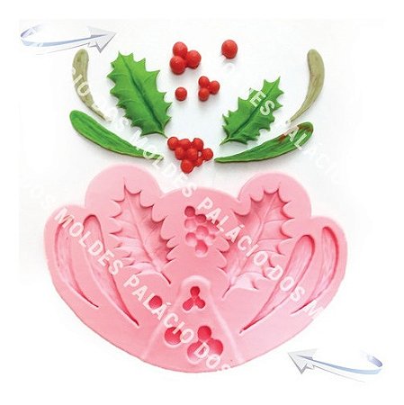 Molde Silicone: Folhas Natalinas