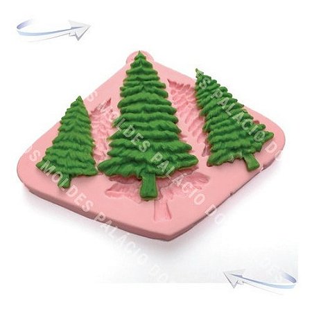 Molde Silicone: Pinheiros de Natal