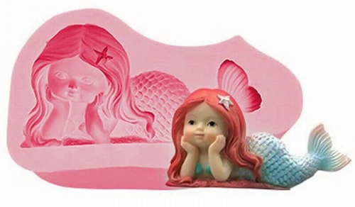 Molde de Silicone: Sereia Deitada - 8,0 cm