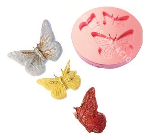 Molde De Silicone: Borboletas Bosque