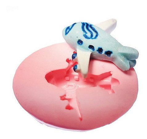 Molde De Silicone: Avião de Brinquedo - 3,0 x 3,0 cm