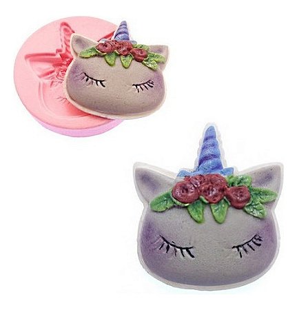 Molde De Silicone: Cabeça de Unicórnio - 6,0 x 5,5 cm