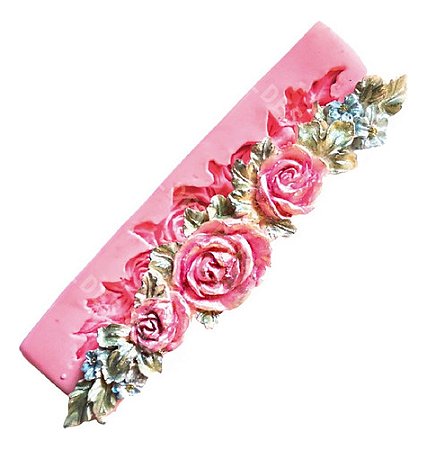 Molde De Silicone: Corrente de Flores - 11,0 x 2,5 cm
