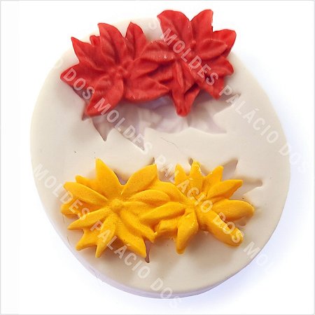 Molde De Silicone: Rosas Duplas - 3,5 cm