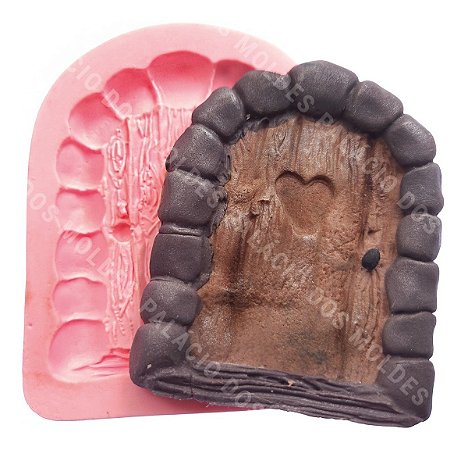 Molde De Silicone: Porta de Madeira - 8,0 x 6,5 cm