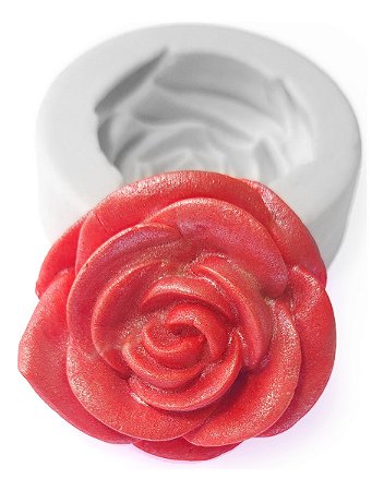Molde De Silicone: Flor Rosa 3D - 4,0 cm