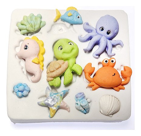 Molde De Silicone: Animais do Fundo do Mar