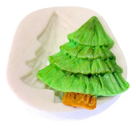 Molde De Silicone: Pinheiro de Natal - 4,2 x 4,0 cm