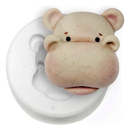 Molde de Silicone: Hipopótamo - 3,8 x 3,3 cm