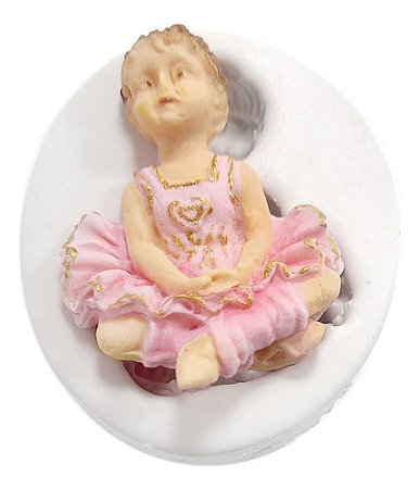 Molde De Silicone: Bailarina Sentada - 6,0 x 4,5 cm
