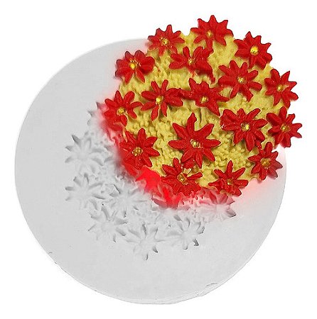 Molde De Silicone: Buquê de Flores - 3,5 x 3,5 cm