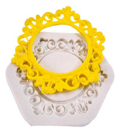 Molde De Silicone: Moldura de Arabesco - 5,0 x 5,0 cm