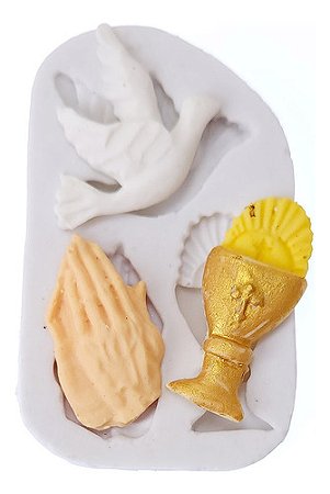 Molde De Silicone: Primeira Comunhão com Pomba Branca
