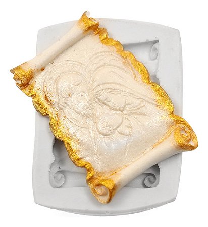 Molde De Silicone: Pergaminho Sagrada Família - 6,0 x 4,5 cm