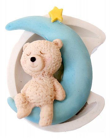 Molde De Silicone: Urso na Lua - 7,0 x 6,0 cm