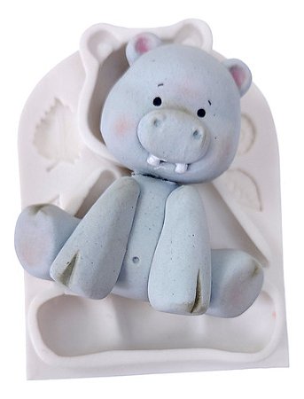 Molde de Silicone: Hipopótamo - 6,8 x 7,3 cm