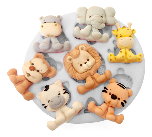 Molde de Silicone: Safari Baby - ENVIO IMEDIATO (Pasta Americana, Bicuit, Resina)