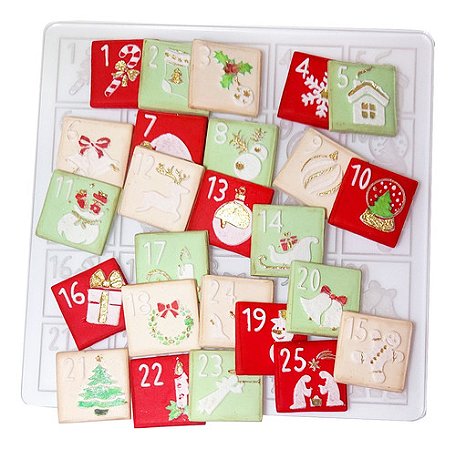 Carimbo de Acrílico: Calendário Natalino - 15,0 x 15,0 cm