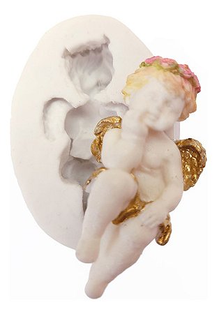 Moldes de Silicone: Anjos Sentadinho - 5,0 x 2,5 cm