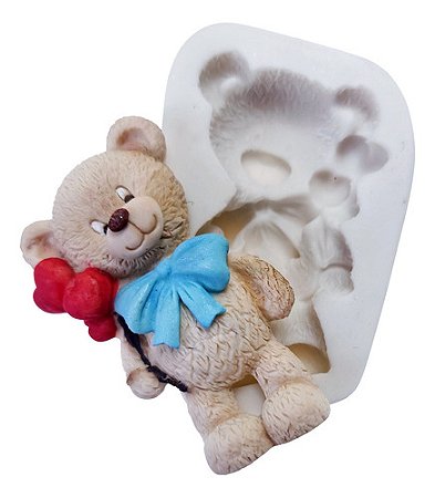 Moldes de Silicone: Ursinho com Coração - 7,0 x 4,0 cm
