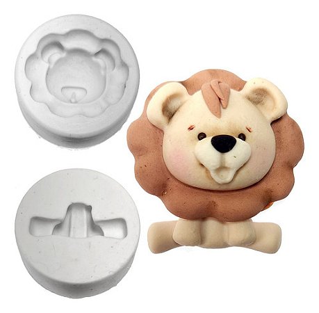 Kit: Moldes de Silicone Leãozinho - 2 peças
