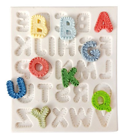 Molde De Silicone: Alfabeto Bordado