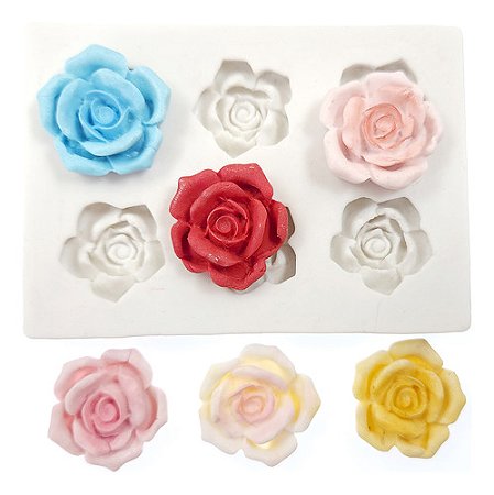 Molde De Silicone: 6 Rosinhas - 2,5 cm