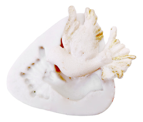 Molde De Silicone: Pomba Branca Voando - 3,3 x 4,0 cm