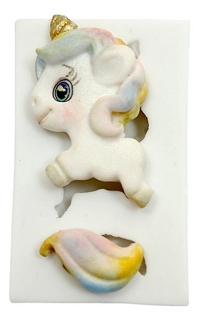 Molde de Silicone: Unicórnio Fofo - 3,5 x 4,5 cm