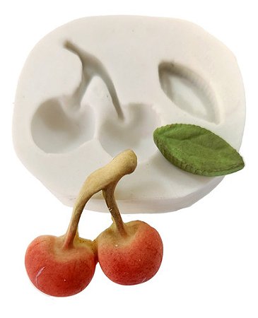 Molde de Silicone: Cerejas - 3,5 x 3,0 cm