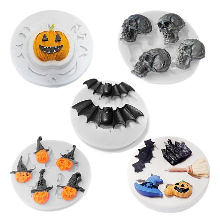 Kit: Moldes de Silicone Hallowen - 5 peças