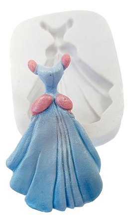 Molde de Silicone: Vestido de Princesa - 6,0 x 4,5 cm