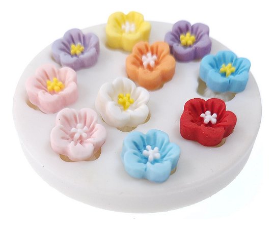 Molde de Silicone: Mini Flores - 1,3 cm