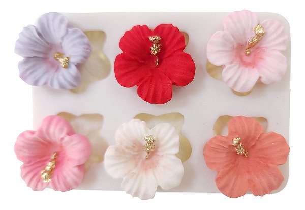 Molde de Silicone: Flores de Hibisco - 2,8 cm