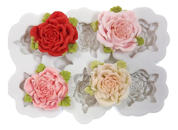 Molde De Silicone: Rosas 2,5 cm