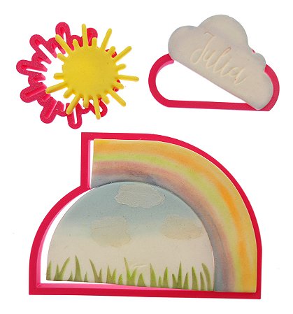 Cortador de Biscoito: Sol e Arco Iris - 8,0 x 11,5 cm