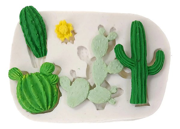 Molde de Silicone: Cactos Variados