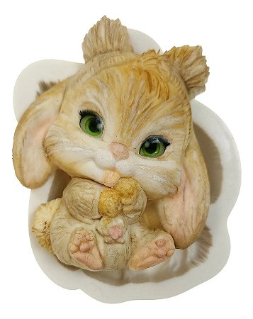 Molde De Silicone: Coelho Fofinho - 8,0 x 6,5 cm