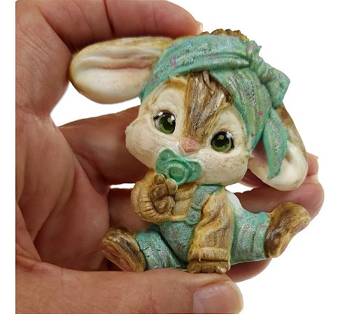 Molde De Silicone: Coelhinha com Chupeta - 6,5 x 7,0 cm
