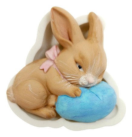 Molde De Silicone: Coelhinho com Ovo - 6,5 x 7,0 cm