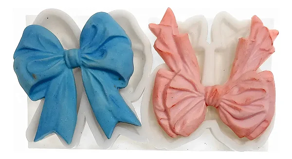 Molde de Silicone: 2 Laços - 4,5 x 4,5 cm