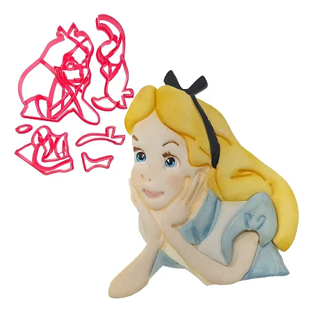 Cortador de Biscoito: Alice no País das Maravilhas - 9,5 x 9,0 cm