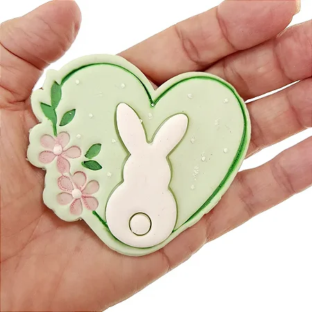 Cortador de Biscoito: Coelho e Coração - 8,0 x 7,0 cm