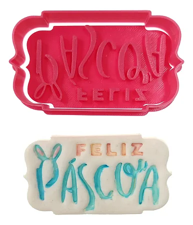 Cortador de Biscoito: Feliz Páscoa - 7,0 x 4,0 cm