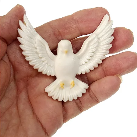 Molde de Silicone: Pomba Branca - 6,0 x 7,0 cm