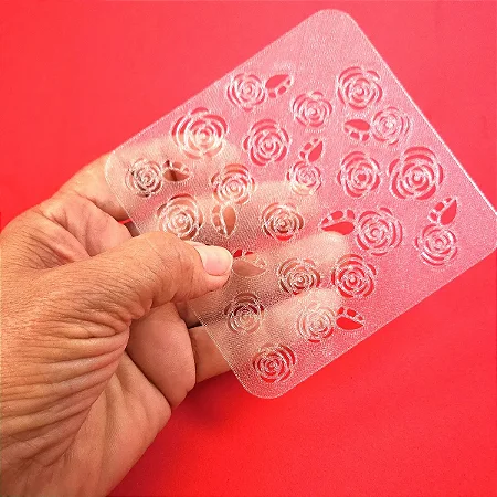 Stencil: Rosas - 10,0 x 10,0 cm