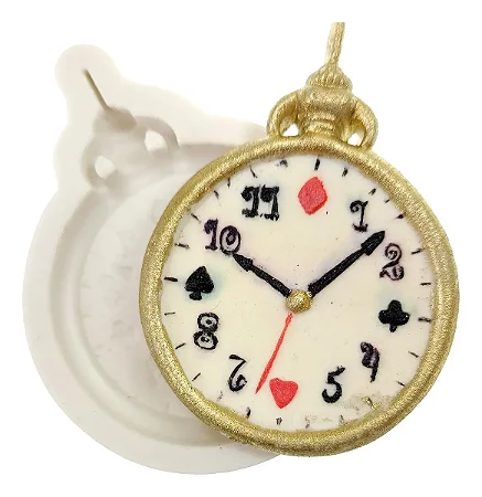Molde de Silicone: Relógio da Alice - 7,5 x 6,0 cm