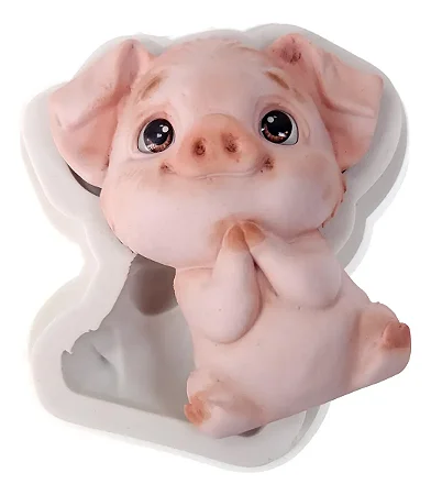 Molde de Silicone: Porquinho - 8,0 x 6,5 cm