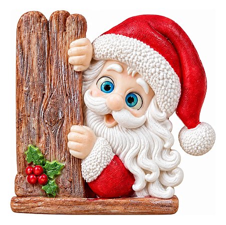 Molde de Silicone: Papai Noel Escondido - 4,5 x 4,5 cm
